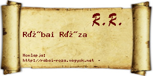 Rábai Róza névjegykártya